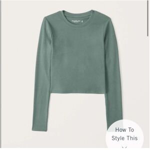 Abercrombie & Fitch Rib Long Sleeve Soft AF Shirt, size L